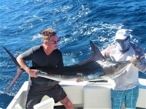 Catch & release 140 lb Striped Marlin in Cabo San Lucas on 12/5/20